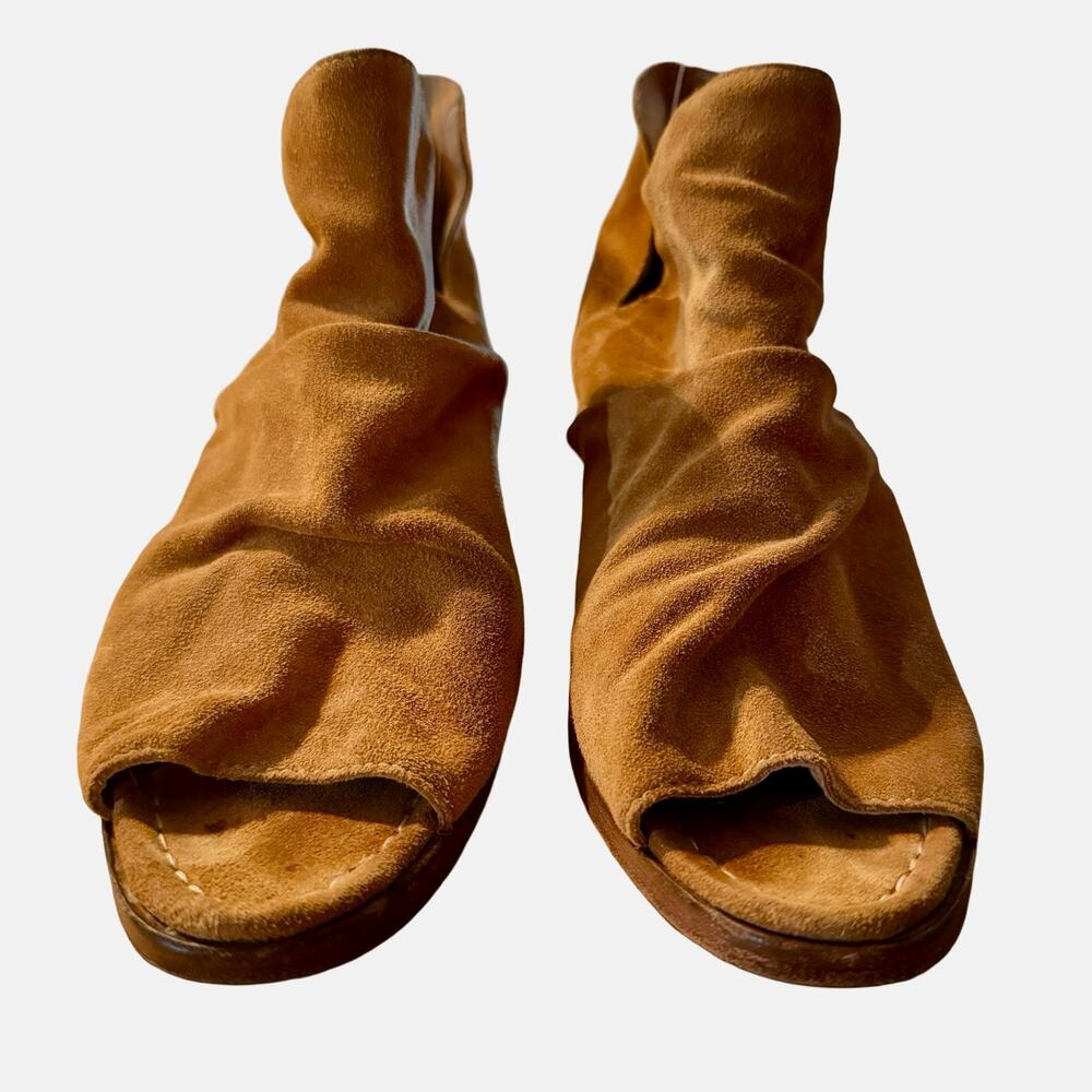 Sundance Suede Leather Open Toe Ankle Booties Chunky Heel Shoes Boots 40 9 / 9.5 - Picture 6 of 16